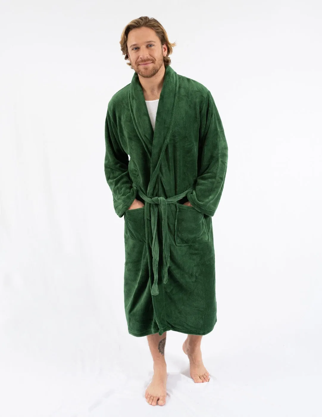 Men's Soft Micro Fleece Bathrobe