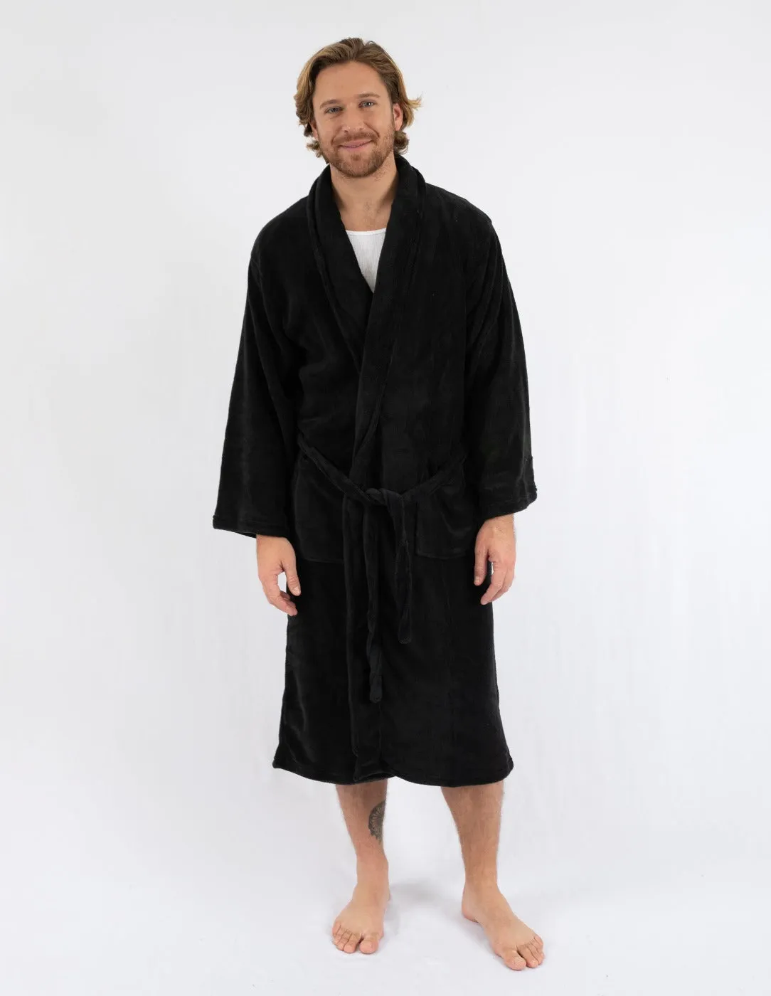 Men's Soft Micro Fleece Bathrobe