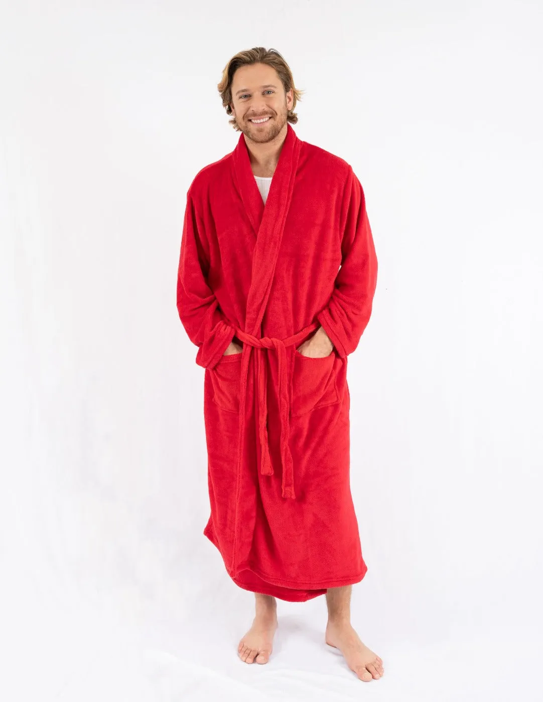 Men's Soft Micro Fleece Bathrobe