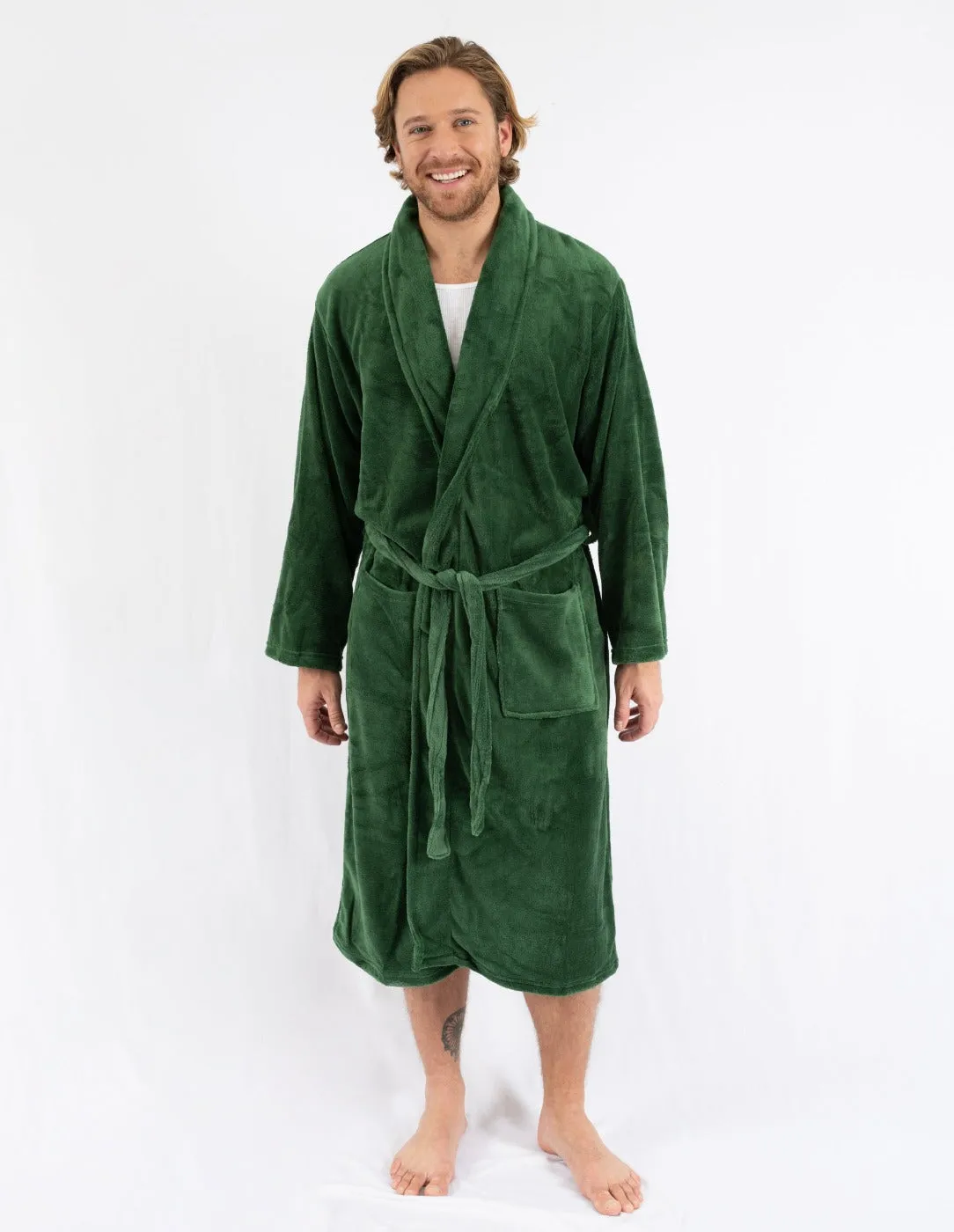 Men's Soft Micro Fleece Bathrobe