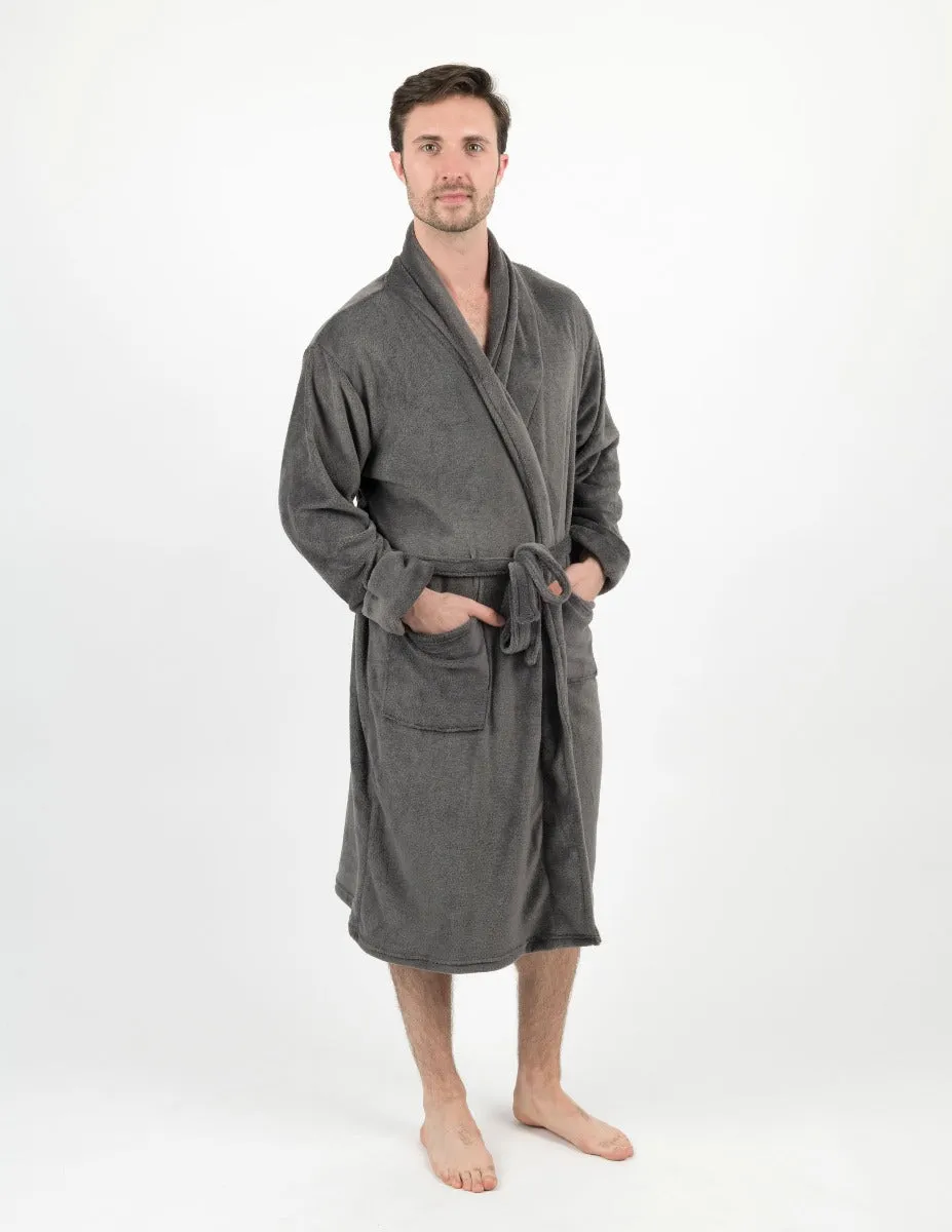 Men's Soft Micro Fleece Bathrobe