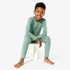 Misty Green Bamboo Kids Pajamas