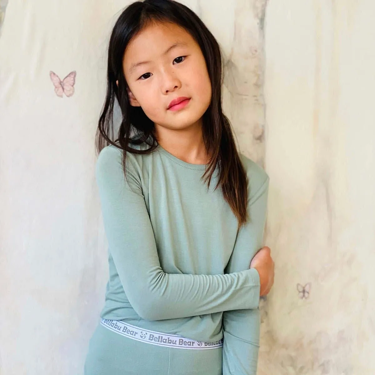 Misty Green Bamboo Kids Pajamas