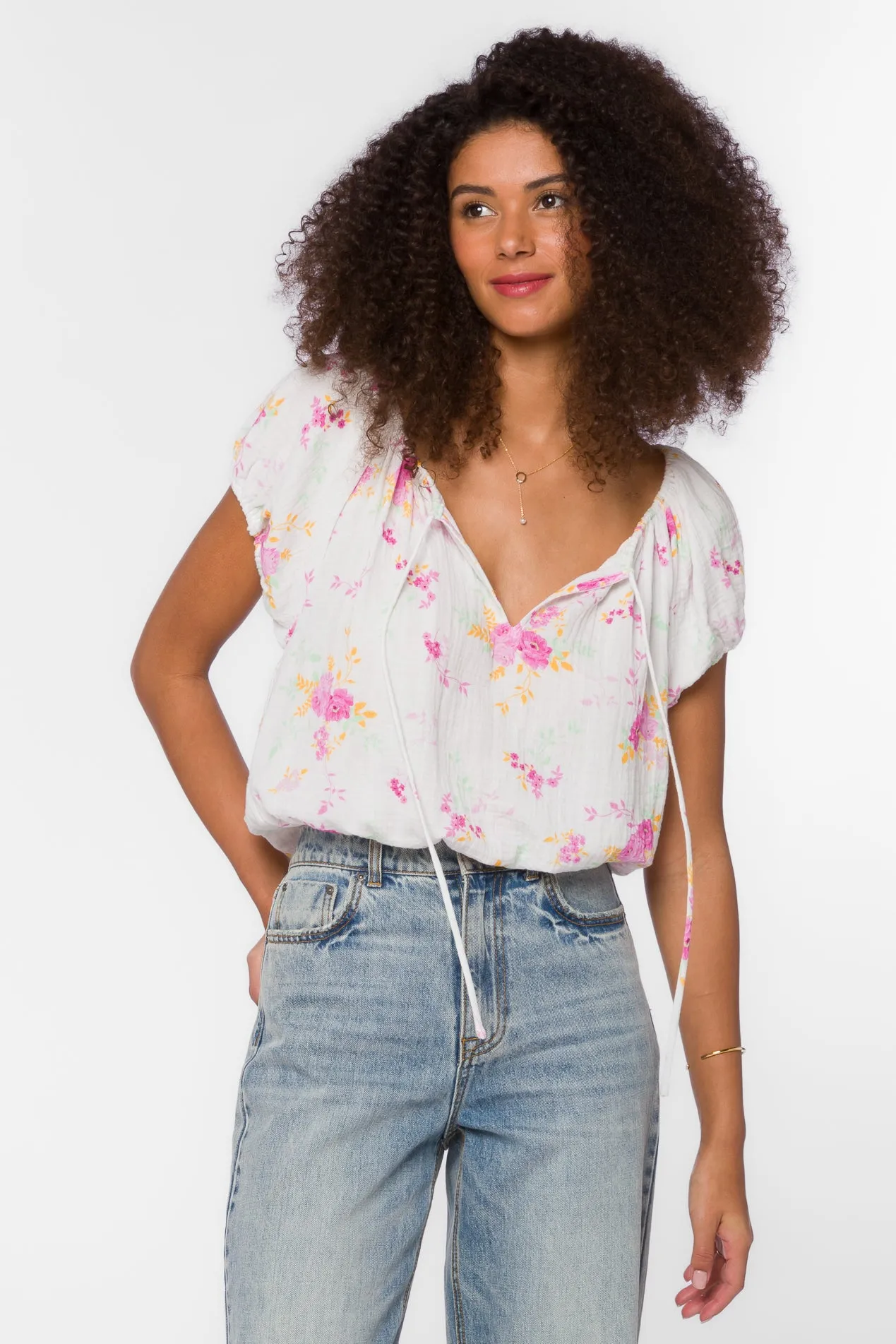 Neema Pink Summer Roses Top