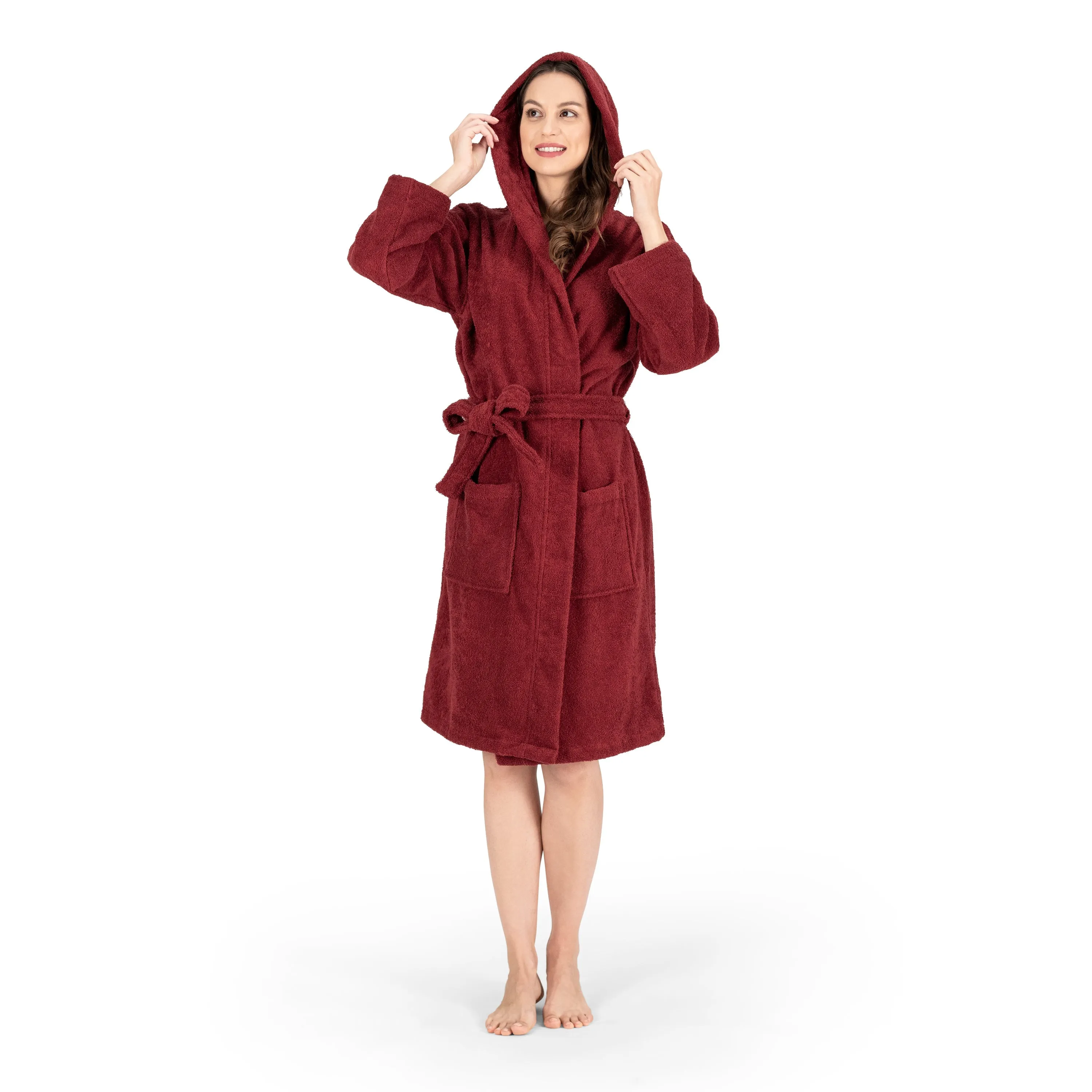 Nine West Hooded Terry Robe  - 100% Turkish Cotton