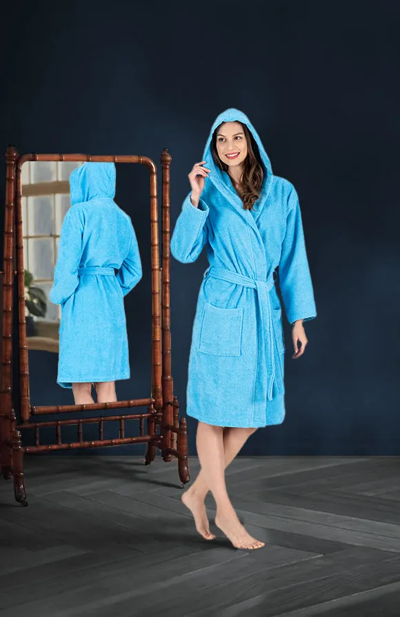 Nine West Hooded Terry Robe  - 100% Turkish Cotton