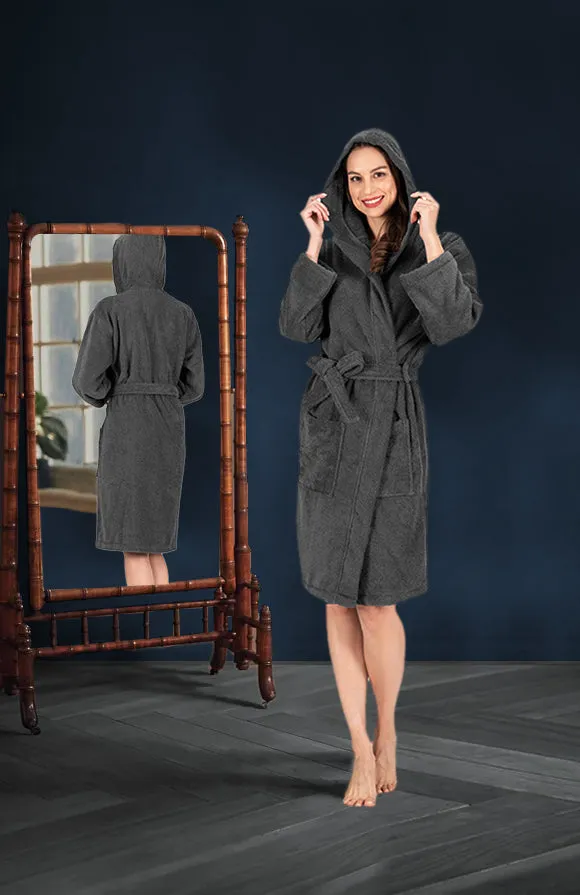 Nine West Hooded Terry Robe  - 100% Turkish Cotton