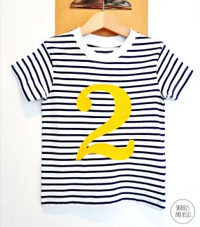 Number 2 Stripe Birthday Tee