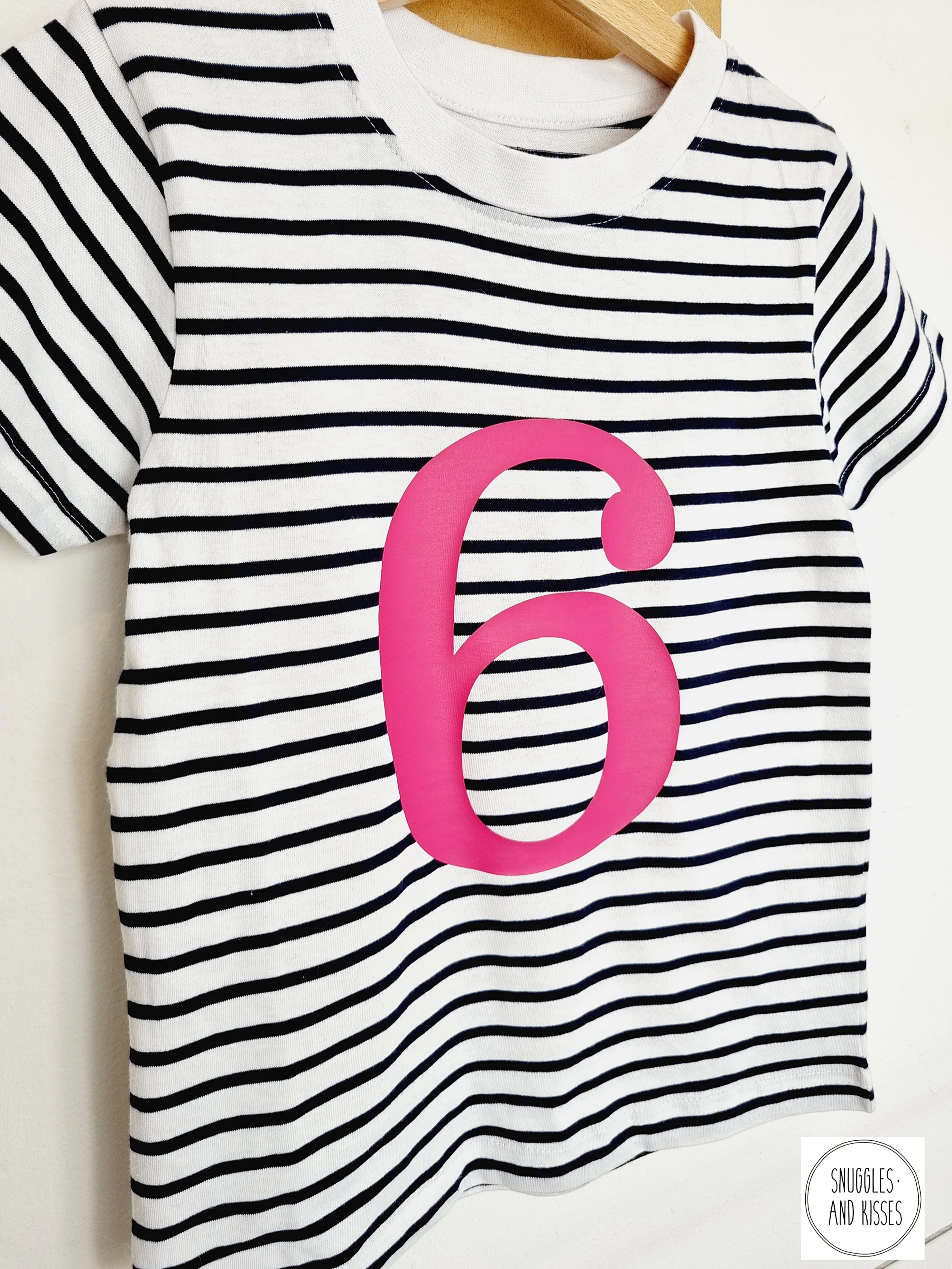 Number 6 Stripe Birthday Tee