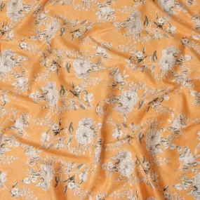 Orange Floral Cotton Uragiri Voile with Jacquard, 110 cm Width-D20570