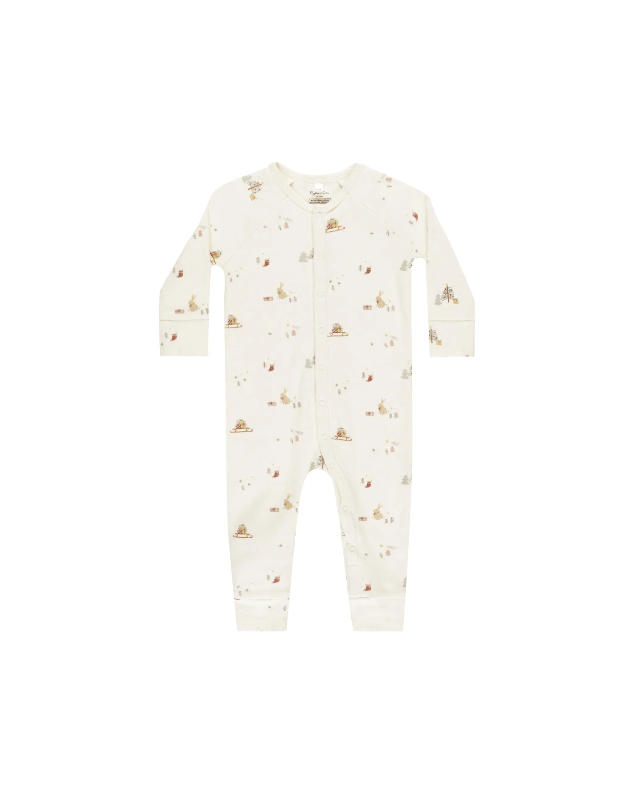 Organic Long John Pajamas | Winter Town