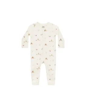 Organic Long John Pajamas | Winter Town