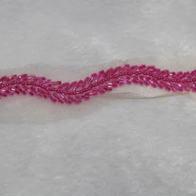 Pink Embellished Handwork Trim (Wholesale)