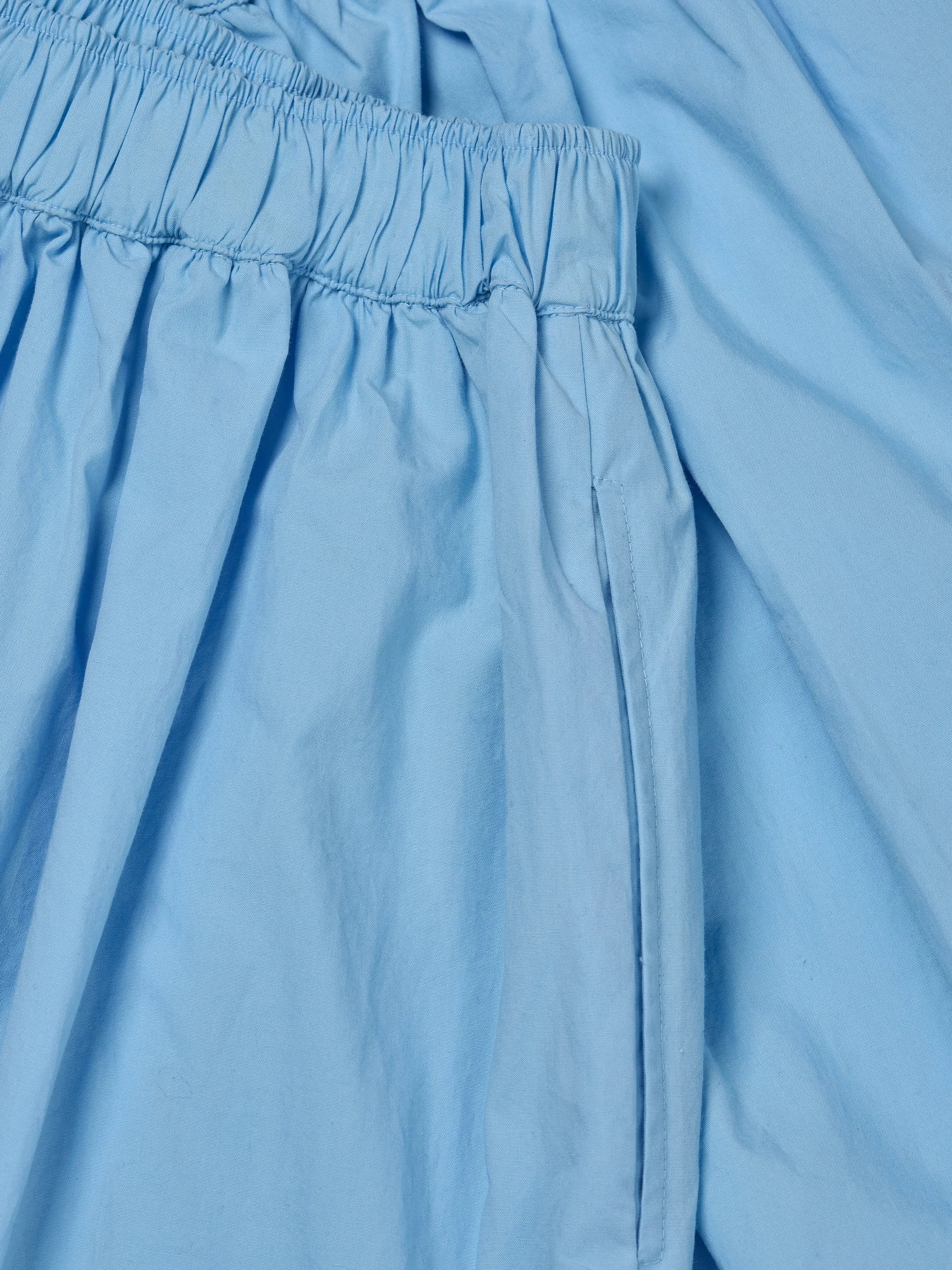 Poplin elastic waist skirt - Airy Blue