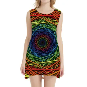 Psychedelic Dresses Women Colorful Ladies Dresses Dizziness Vestido Sexy Geometric Bodycon Dress Black Hole 3d Print