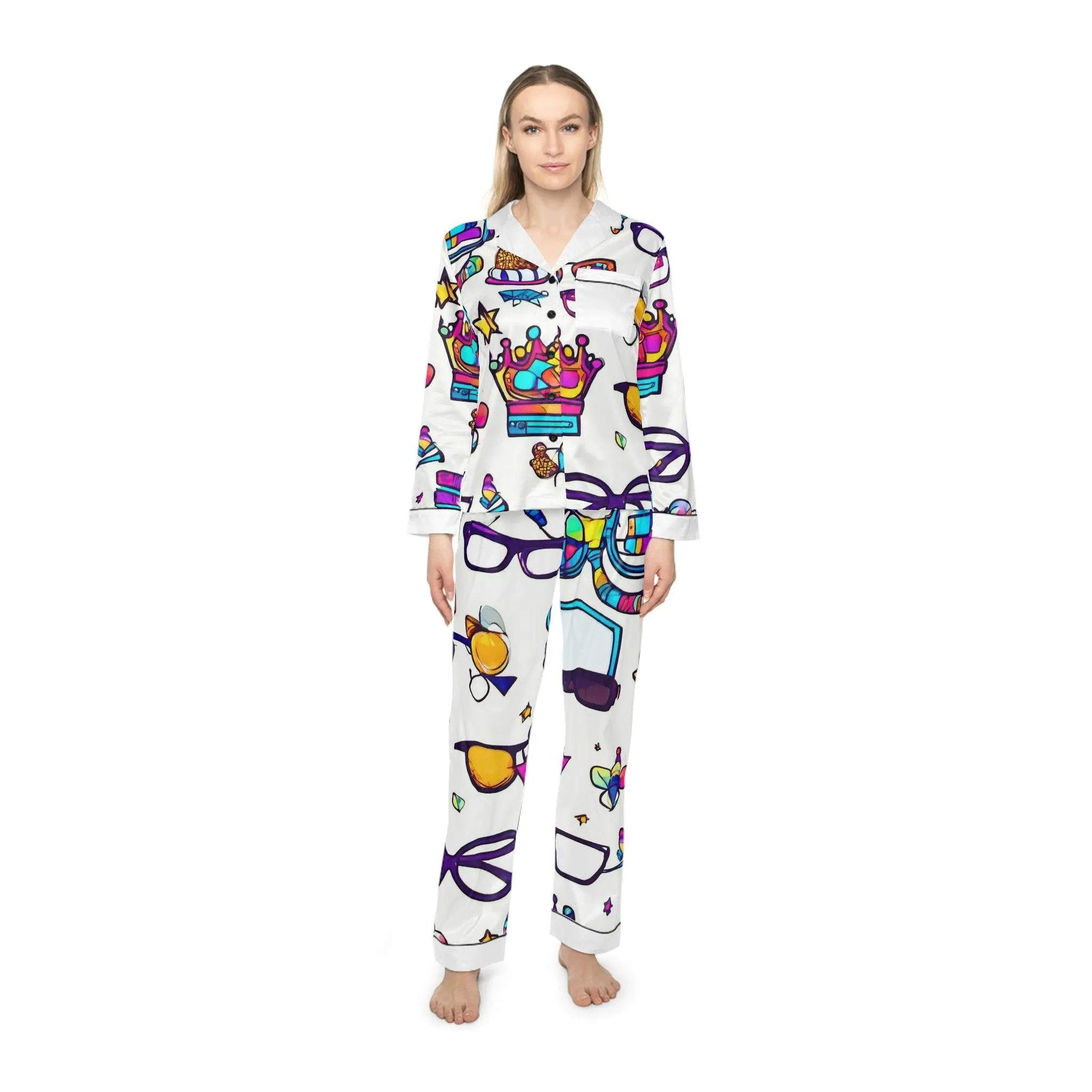 "Nerd Chic" Women's Satin Pajamas