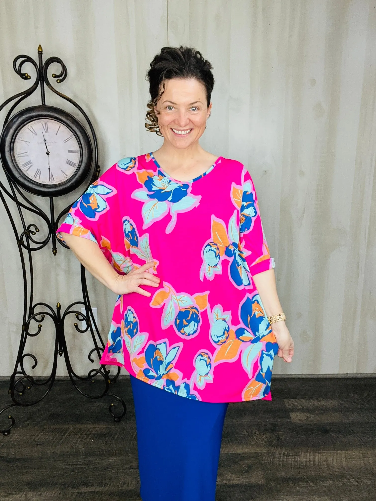 Sasha Floral Poncho Style Tunic