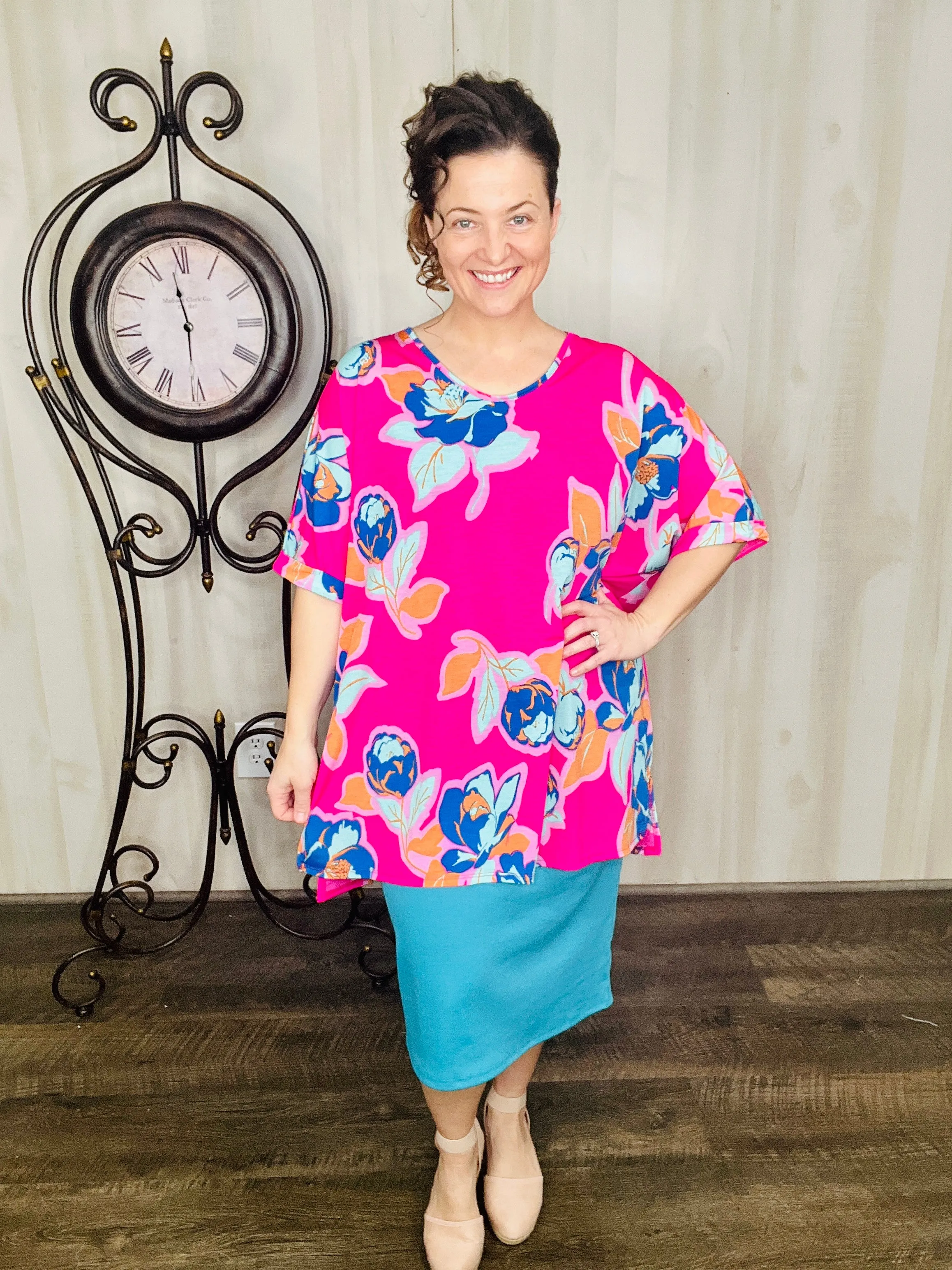 Sasha Floral Poncho Style Tunic