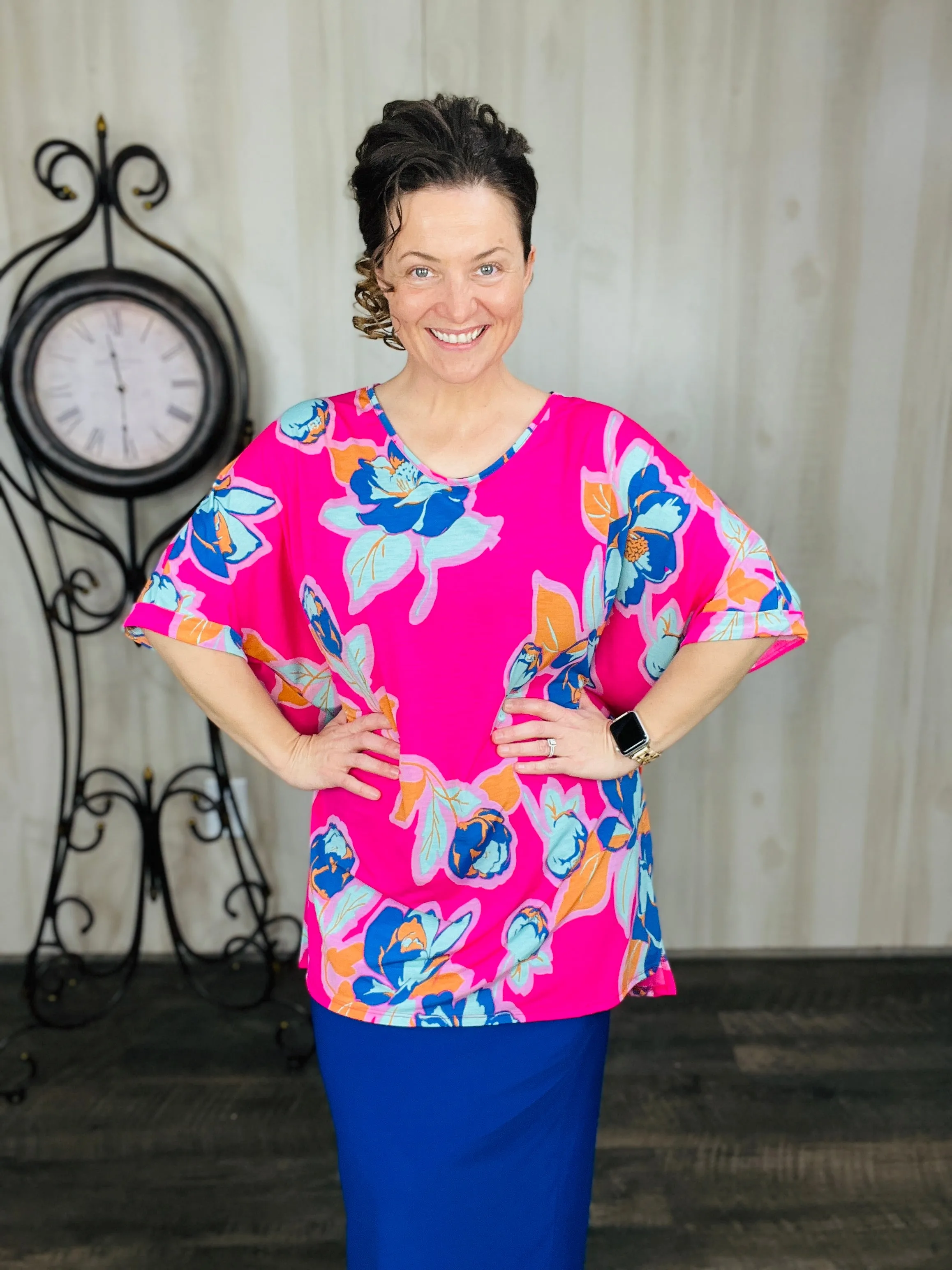 Sasha Floral Poncho Style Tunic