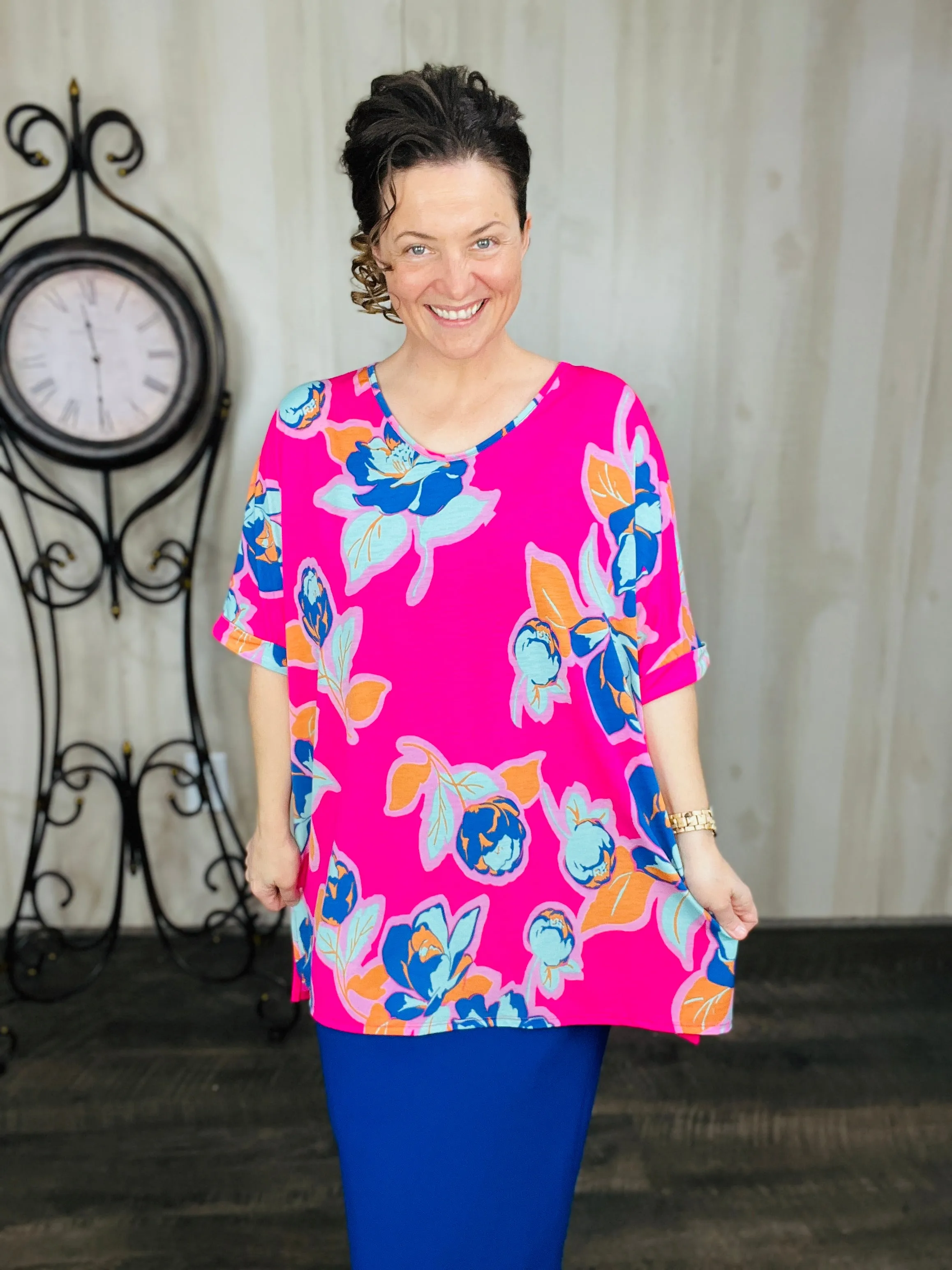 Sasha Floral Poncho Style Tunic