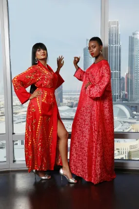 Set of 2- The Royal Red Kimono & Kaftan Set