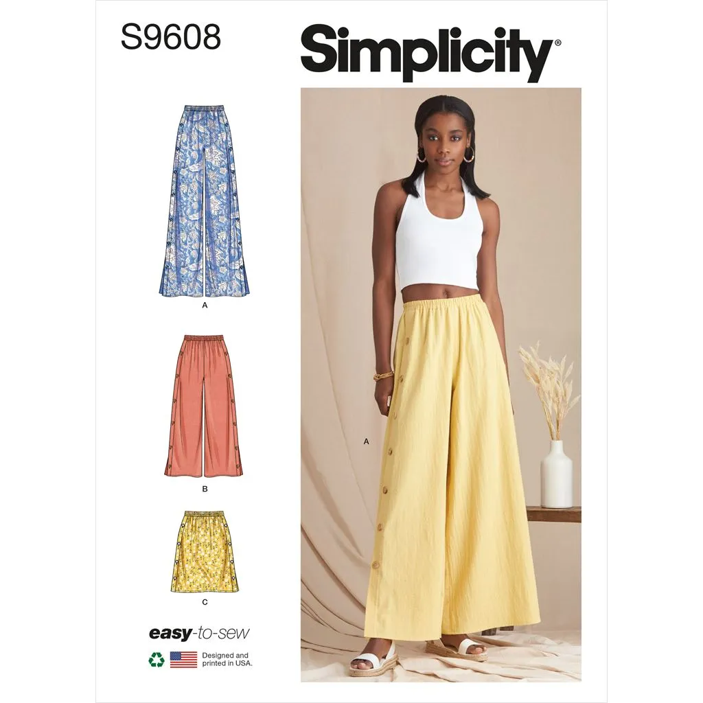 Simplicity Sewing Pattern S9608 Misses' Pants and Skirt