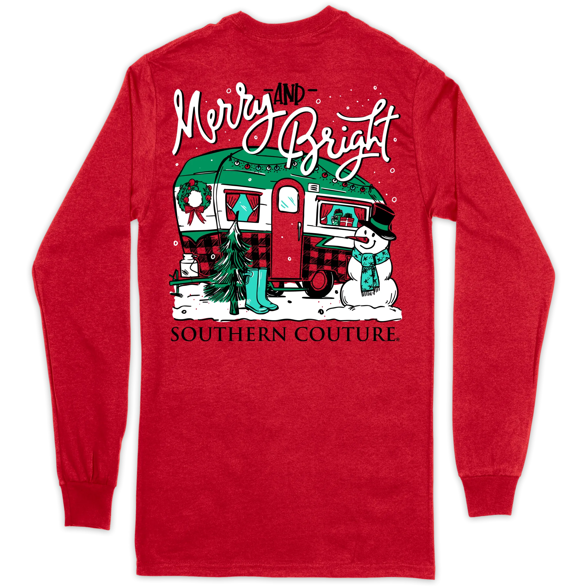 Southern Couture - Merry & Bright Camper, Long Sleeve Tee