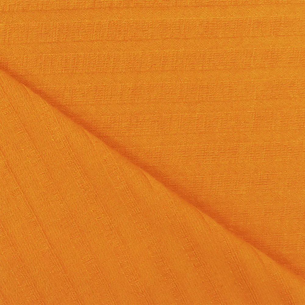 Sunny Orange Solid Stretch Rib Knit Fabric