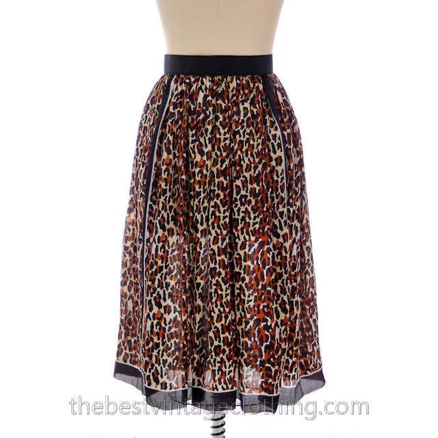 Vintage Silk Over Skirt Leopard Printed 1950s One Size