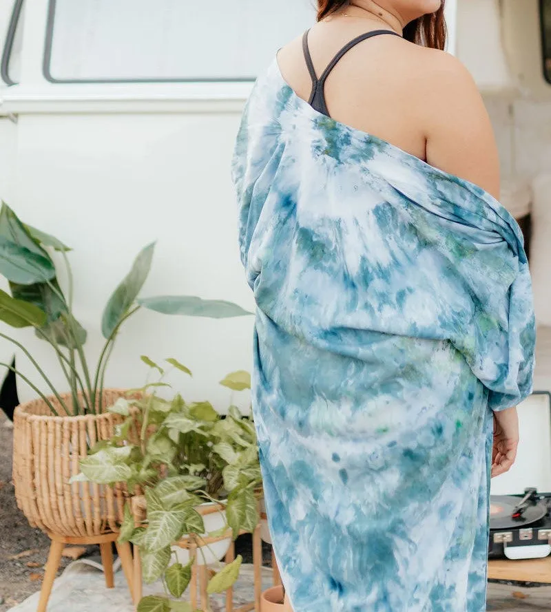 Water Tie Dye Short Robe