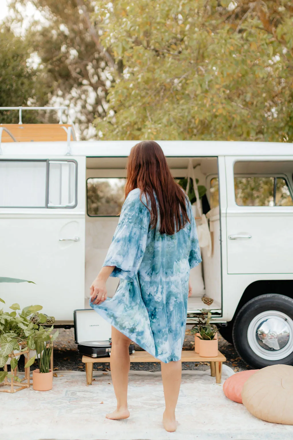 Water Tie Dye Short Robe