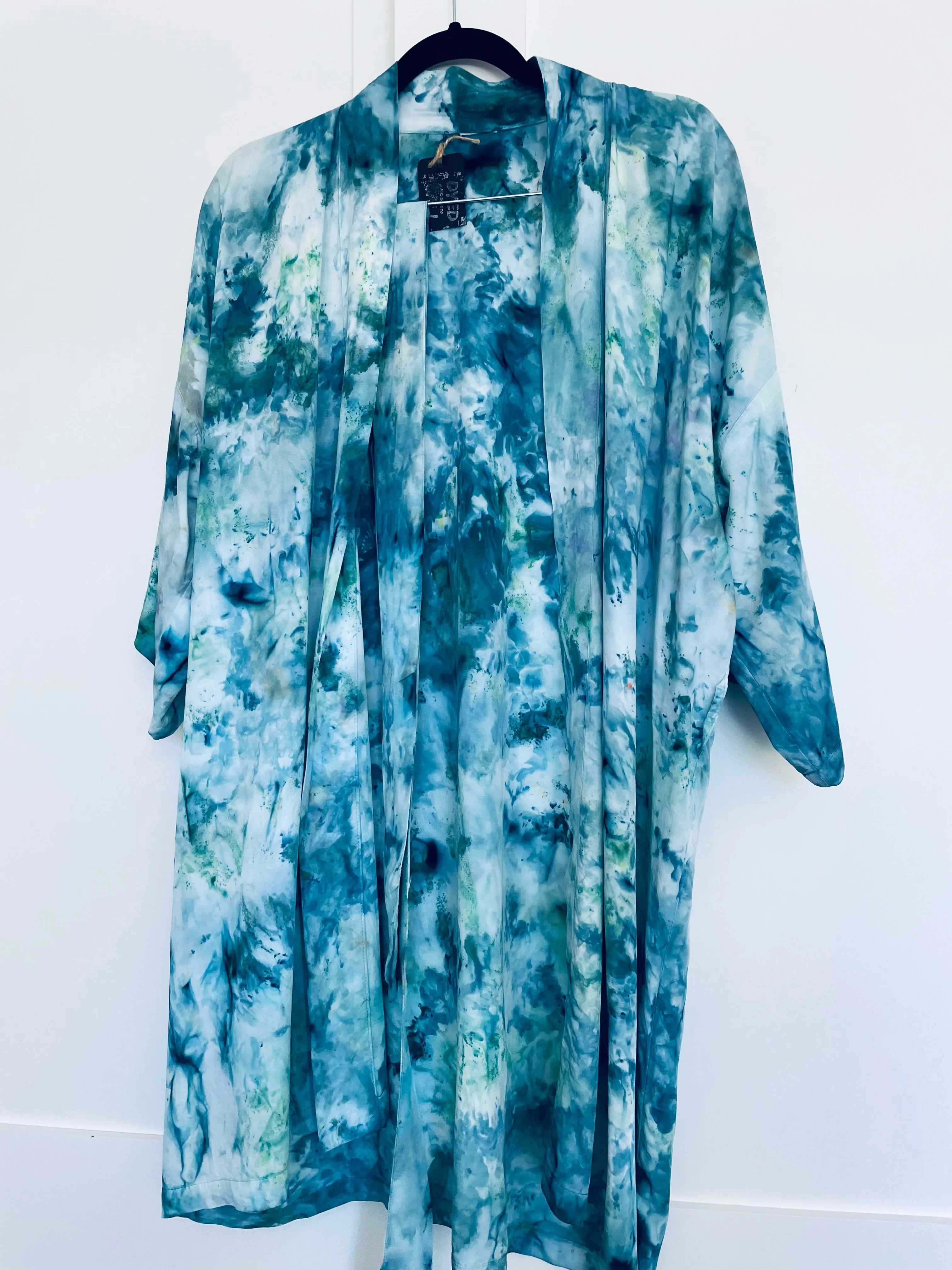 Water Tie Dye Short Robe