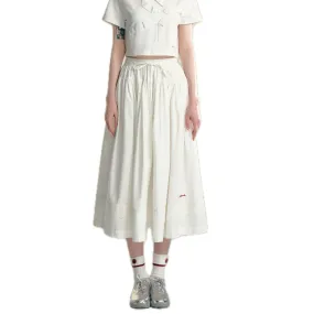 White Lace Splicing Airy Skirt