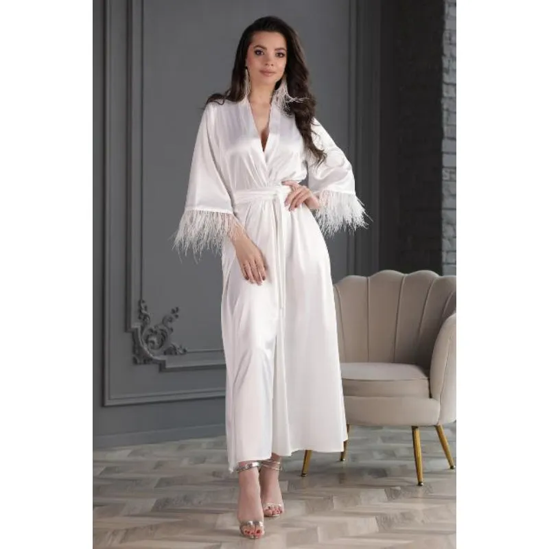 White Robe With Feather Sleeves