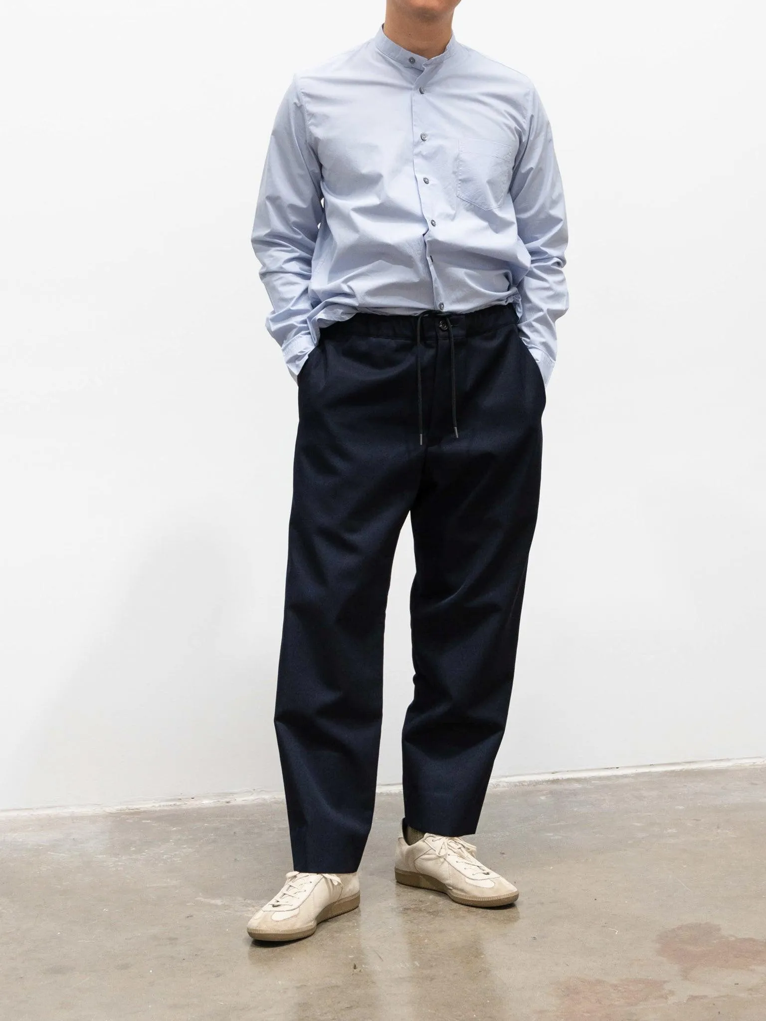 Wool Easy Slacks - Navy