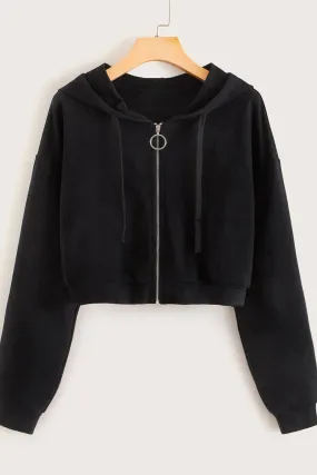 Zipper Hoodie Black